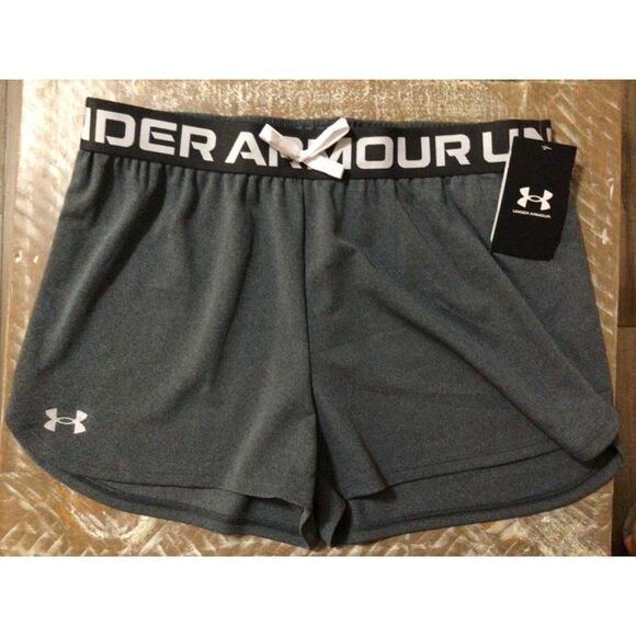 New Under Armour Girls' Play Up Shorts Gray Size‎ YS 1363372 - Picture 1 of 2